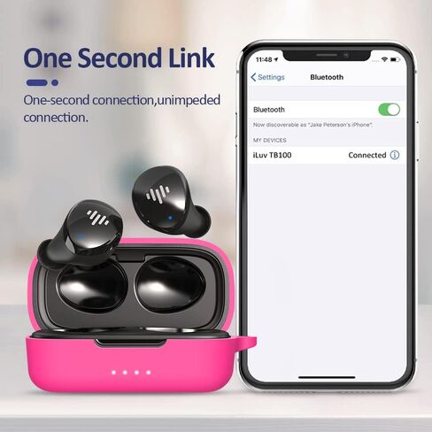 LEFXMOPHY Cover for iLuv TB100 Wireless Earbuds Case, Black Heavy Duty Silicone Protective Skin Sleeve in Kuwait