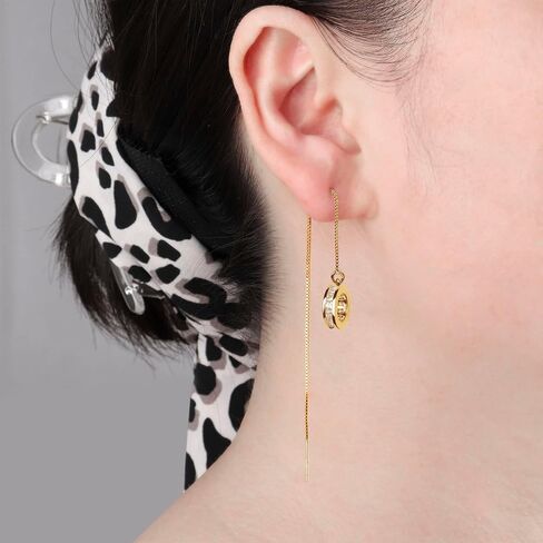Anti-Lost Earrings Wireless Earphone Holder chain strap Compatible for Airpods pro 2 1 & Airpods 1 2 3 (Gold Zircon Round) in Saudi Arabia