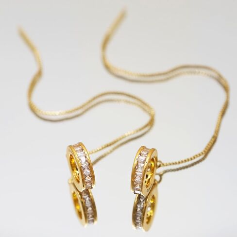 Anti-Lost Earrings Wireless Earphone Holder chain strap Compatible for Airpods pro 2 1 & Airpods 1 2 3 (Gold Zircon Round) in Saudi Arabia