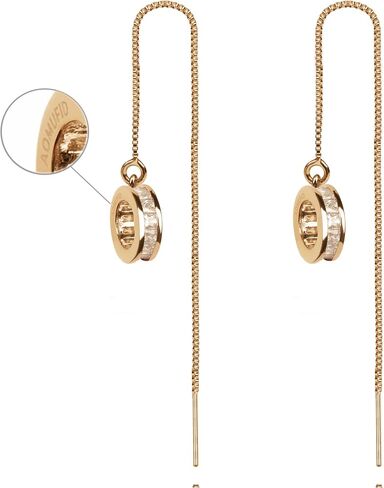 Anti-Lost Earrings Wireless Earphone Holder chain strap Compatible for Airpods pro 2 1 & Airpods 1 2 3 (Gold Zircon Round) in Saudi Arabia
