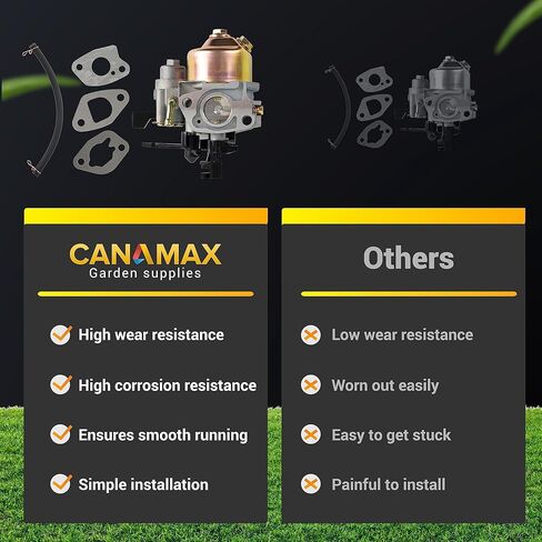 مكربن ​​كاناماكس لهوندا GX160 GX200 مع مجموعة خط الوقود جوانات التثبيت - لمحرك Honda GX120 GX140 GX160 GX168 GX200 5HP 5.5HP 6.5HP - يستبدل 16100-ZH8-W61 16100-ZE1-814 W/Choke Lever Carb in Kuwait