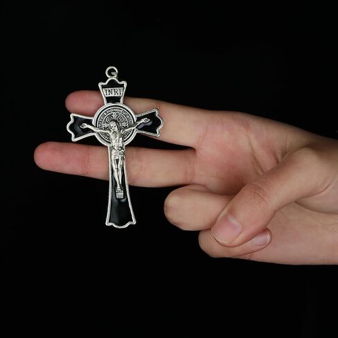 St. Benedict Exorcism Crucifix Cross Pendant for DIY Rosary Necklace Chaplet Part Jewelry Making Accessories Charms 5Pcs Bulk in Saudi Arabia