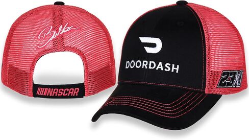 Bubba Wallace 23XI NASCAR Black Brushed Cotton Twill and Red Washed Mesh Back Adjustable Cap/Hat in Saudi Arabia