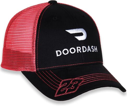 Bubba Wallace 23XI NASCAR Black Brushed Cotton Twill and Red Washed Mesh Back Adjustable Cap/Hat in Saudi Arabia