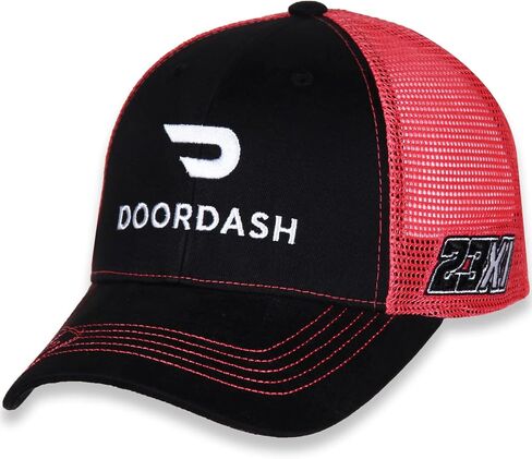 Bubba Wallace 23XI NASCAR Black Brushed Cotton Twill and Red Washed Mesh Back Adjustable Cap/Hat in Saudi Arabia