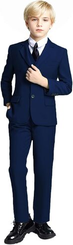 Boy's Tuxedos Toddler Formal Suits Set Kids Blue Black Slim Fit Suit for Weddings in Saudi Arabia