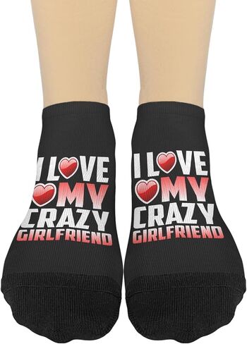 جوارب للرجال من I Love My Crazy Girlfriend Heart، فستان طاقمي للنساء in Saudi Arabia