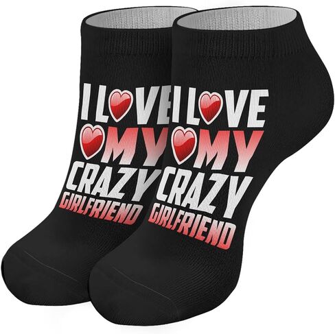 جوارب للرجال من I Love My Crazy Girlfriend Heart، فستان طاقمي للنساء in Saudi Arabia