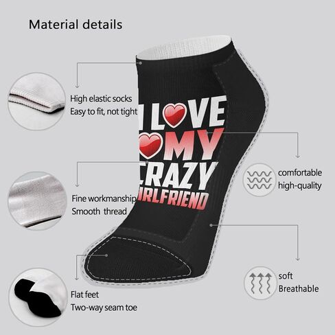 جوارب للرجال من I Love My Crazy Girlfriend Heart، فستان طاقمي للنساء in Saudi Arabia