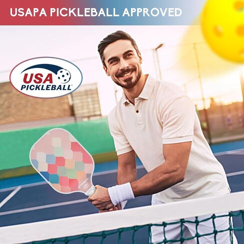 TOMSHOO Pickleball Paddles Set, USAPA Approved Lightweight Fiberglass Pickleball Set with 4 Pickleballs, 1 Pickleball Sling Bag, Pickleball Gifts for Women Men Beginners Professional in Saudi Arabia