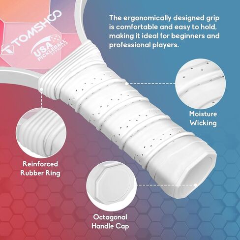 TOMSHOO Pickleball Paddles Set, USAPA Approved Lightweight Fiberglass Pickleball Set with 4 Pickleballs, 1 Pickleball Sling Bag, Pickleball Gifts for Women Men Beginners Professional in Saudi Arabia