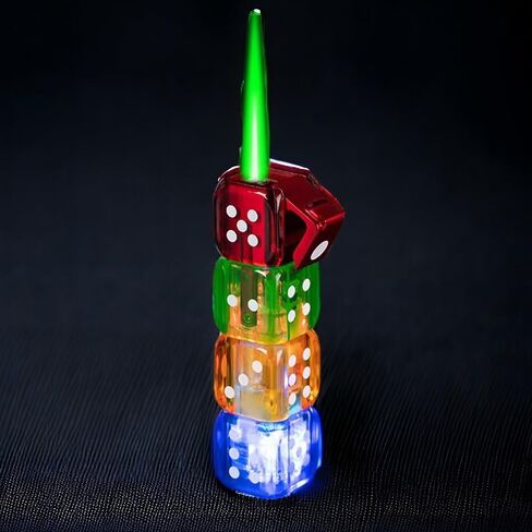 Torch Lighter, Butane Dice Lighter, Bulk Lighters, Funny Lighters, Unique Lighters, Creative and Cool Design, Unique Transparent Color Light Appearance, Reusable, Gifts for Men in Saudi Arabia