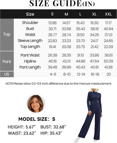 PRETTYGARDEN Women's Fall 2 Piece Outfits 2024 Casual Long Sleeve Crewneck Crop Top Wide Leg Pant Textured Lounge Sets in Saudi Arabia