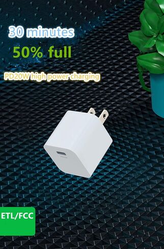 شاحن USB C، شاحن صغير 20 واط PD iPhone12 13 شاحن سريع من النوع C كتلة محول شاحن حائط متوافق مع iPhone 13/12/11 Pro Max، Mini، Pro/XR/iPad Samsung Galaxy S21، Note 20 Pixel 6 in Saudi Arabia