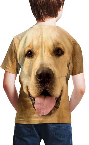 Kids Print 3D Dog Face T-Shirt Funny Graphic Pattern Tees Shirts for Youth Boys Girls 4-14 Years in Saudi Arabia
