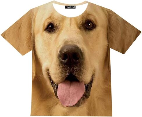 Kids Print 3D Dog Face T-Shirt Funny Graphic Pattern Tees Shirts for Youth Boys Girls 4-14 Years in Saudi Arabia