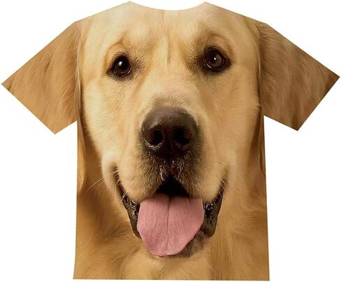 Kids Print 3D Dog Face T-Shirt Funny Graphic Pattern Tees Shirts for Youth Boys Girls 4-14 Years in Saudi Arabia