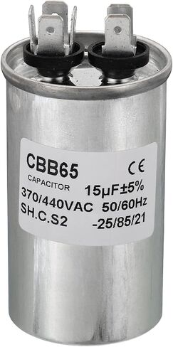 PATIKIL 15 فائق التوهج 15MDF 370/440VAC مكثف بدء تشغيل المروحة، CBB65 مكثف تشغيل دائري لمكيف الهواء مكثف مضخة حرارية باردة مستقيم in Kuwait