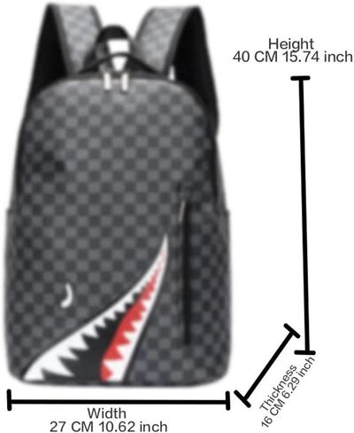 Large capacity PU leather backpack, leisure travel bag, student laptop backpack (black3), HDK-957 in Saudi Arabia