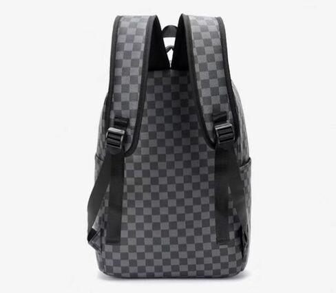 Large capacity PU leather backpack, leisure travel bag, student laptop backpack (black3), HDK-957 in Saudi Arabia