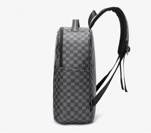 Large capacity PU leather backpack, leisure travel bag, student laptop backpack (black3), HDK-957 in Saudi Arabia
