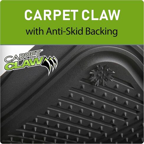 سجادات أرضية الشاحنات الثقيلة من SmartFit™ مكونة من 3 قطع مناسبة لجميع الأحوال الجوية - مقاس عالمي، مجموعة سجادات مطاطية مناسبة لجميع المواسم من الأمام والخلف - (أسود) in Kuwait