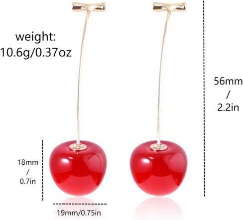 JJBA JoJo Cherry Earrings - Kakyoin Polnareff Jolyne Anime Cosplay Jewelry - Aesthetic Gifts for Kids Girls Teens Women Men in Saudi Arabia