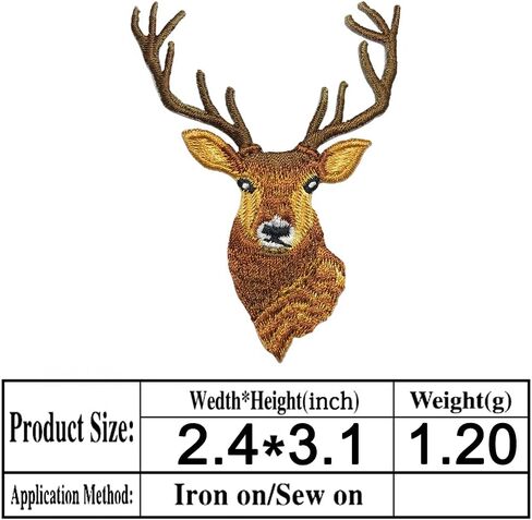 Tornado-Storm 2 Pieces Christmas Reindeer Reiki Deer Elk Embroidered Patches, Sew on/Iron on Patch Decoration Appliques for Clothes, Dress, Jeans, Hat, Backpacks, DIY Accessories Badge in Saudi Arabia