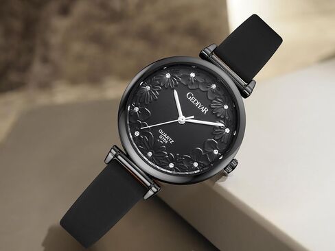 Watch for Women Nurses Nursing Students Lady,Variety Colors, Second Hand,Soft Silicone Band Waterproof Quartz Analog female Watches (G705 black) in Saudi Arabia