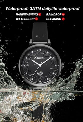 Watch for Women Nurses Nursing Students Lady,Variety Colors, Second Hand,Soft Silicone Band Waterproof Quartz Analog female Watches (G705 black) in Saudi Arabia