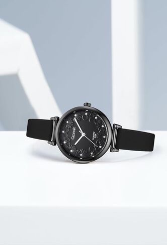 Watch for Women Nurses Nursing Students Lady,Variety Colors, Second Hand,Soft Silicone Band Waterproof Quartz Analog female Watches (G705 black) in Saudi Arabia