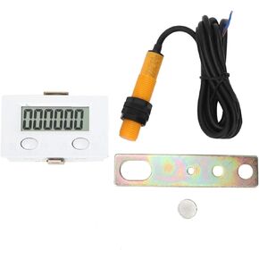 Magnetic Induction Counter 6 Digits Digital Magnetic Induction Plastic Counter Digital Display 0-999999 with Switch BEM-6C+12