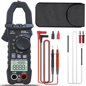 QS9 6000 Counts Clamp Meter Multimeter Tester with Capacitance and Resistance Measurement, AC/DC Volt Ohm Amp Meter, Voltmeter Functionality, and Diode Testing Capability