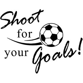 Shoot for Your Goals Football Soccer Poster Quotes Wall Decals Stickers for Baby Boys Birthday Gifts Kids Playroom 24 in x 16 in