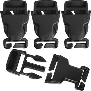 4PCS Dual Quick Release Plastic Open End Buckles Seamless Double Backpack Fasteners Inner Diameter 25MM Dog Collar Side Release Buckle Accessories Outdoor Weaving Backpack Replacement Buckles