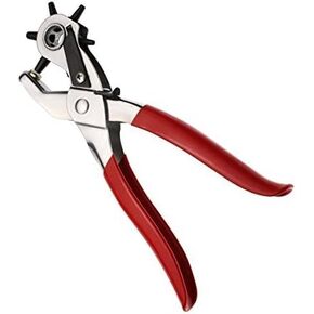 BlueSunshine Heavy Duty Leather Hole Punch Toolfor Belts, Watch Bands, Dog Collars, Saddles, Fabric, DIY Home or Craft Projects. – Revolving For Quick Size Adjustment Plier – 6 Sizes Puncher