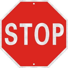 Stop sign, 12 x 12 inch octagonal high strength aluminum reflective panel, waterproof, UV resistant, rust resistant metal traffic sign (12 x 12 Inches)