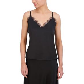 BCBGMAXAZRIA Women's V Neck Sleeveless Pullover Satin Cami Top