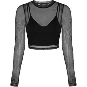 CIDER Sheer Long Sleeve Top & Tank Top