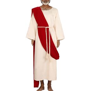 Men's Jesus Costume Saint Jesus Robe Christ Biblical Religious Outfits Halloween Jesus Cosplay Costumes Adult