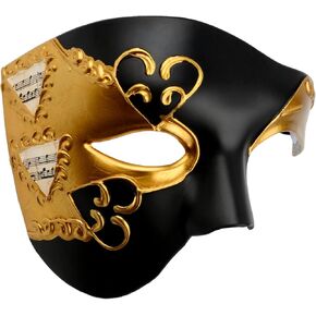 Hoshin Masquerade Mask, Half-Face Mardi Gras Decorations Venetian Masks for Mens