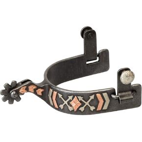 Weaver Leather Men's Spur with Arrow Crossing Design, Black Multi Arrow Crossing