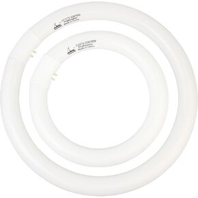 FC8T9/KB 22W and FC12T9/KB 32W Warm White Set, Round Fluorescent 8 inch T9 22 Watts & Circular Light Bulbs 12 inch 32 Watts Pack, Circline Kitchen and Bath Ceiling Fan Bulb, 3000K, G10q Prong