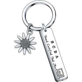 De&ai Behavior Therapist Keychain ABA Therapist Gift Board Certified Bad Ass Gift Data Engineer Gift Special Education Gift Industry Veterans Gift Coworker Gift BCBA Keychain BCBA Keyring