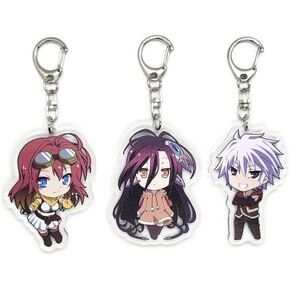 Inc. - Set of 3 No Game, No Life Zero Acrylic Keychain Schwi, Riku, Couronne Dola v1