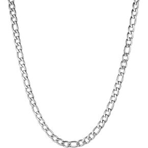 HZMAN Men Women 24k Real Gold Plated Figaro Chain Stainless Steel Necklace, Wide 3mm 5mm 7mm 9mm