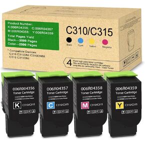 C310 / C315 Toner Cartridges Set: DOPHEN 4 Pack 006R04356 006R04357 006R04358 006R04359 Replacement for Xerox C310 C310DNI C310DNIM C315 C315DNI Printer (BK+C+M+Y)