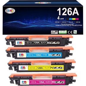 126A Printer Toner Replacement for HP 126A Toner Cartridge Fit for HP Laserjet Pro 100 Color MFP M175nw Toner,cp1025nw Toner,M275 Printer Ink (Black,Cyan, Magenta, Yellow 4-Pack)