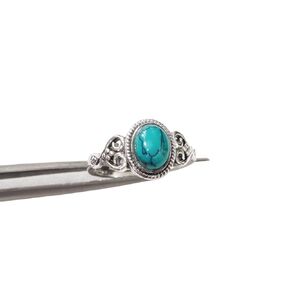 Natural Turquoise Ring, Tibetan Turquoise Ring, December Birthstone, Bohemian Ring Designer, 925 Sterling Silver, Womens Ring, Christmas, Thanksgiving, Statement Jewelry, Natural Gemstone (6)