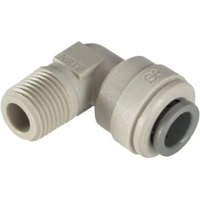 IPW Industries Inc-John Guest - Acetal Fixed Elbow Quick Connect Fitting 1/4" OD / 1/4" NPT / PI480822S